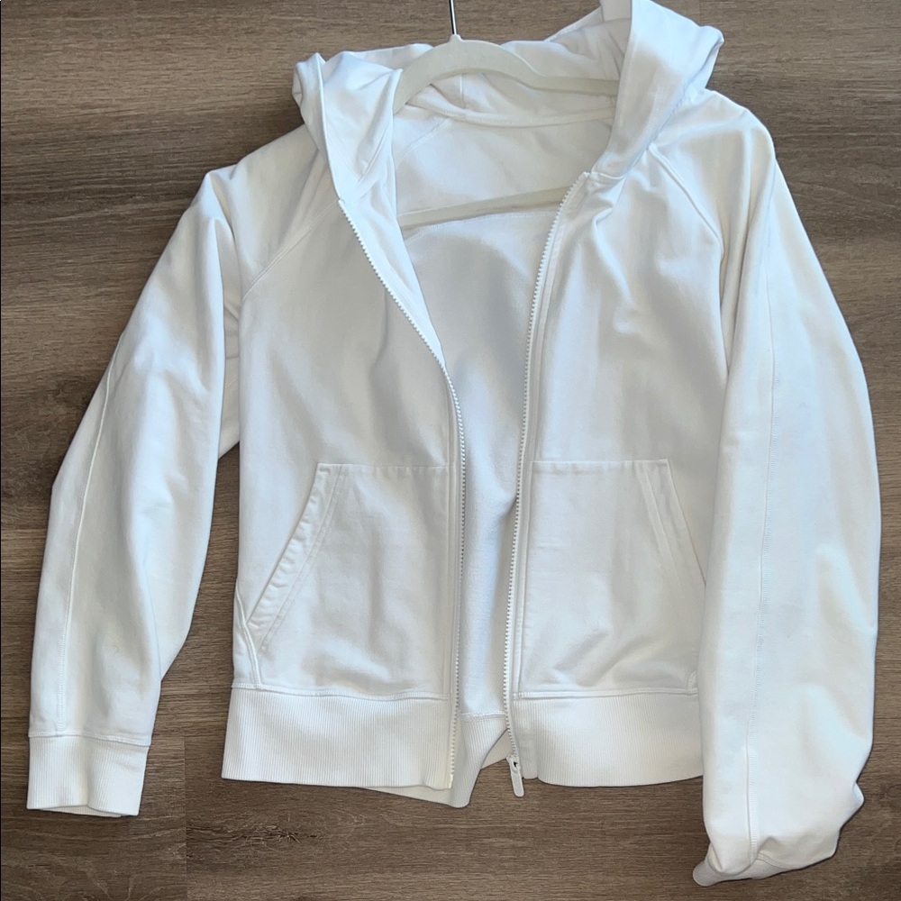 Lulu white zip hoodie